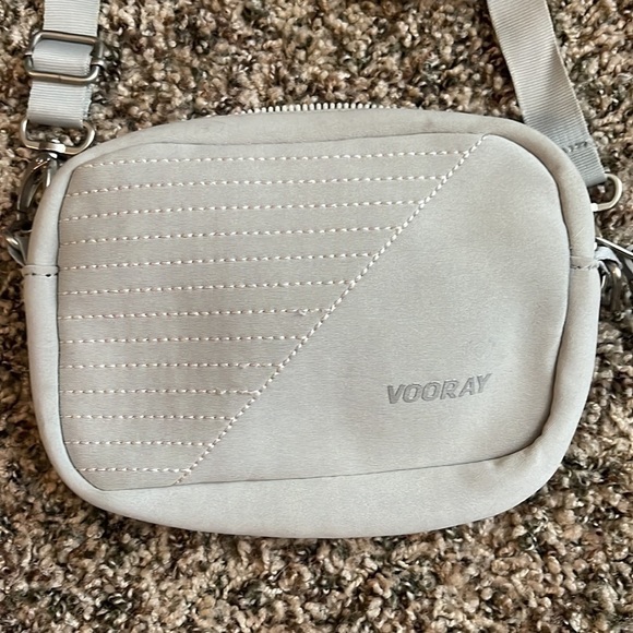 VOORAY Sidekick Crossbody Bag GRAY MOTO Women’s purse adjustable strap Neoprene - Picture 3 of 9